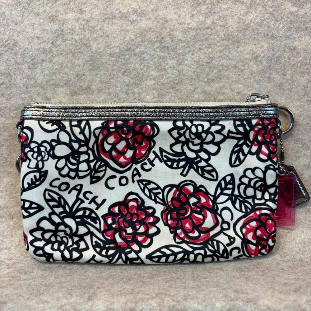 Y2K Coach Poppy Graffiti Floral Clutch (no strap present)